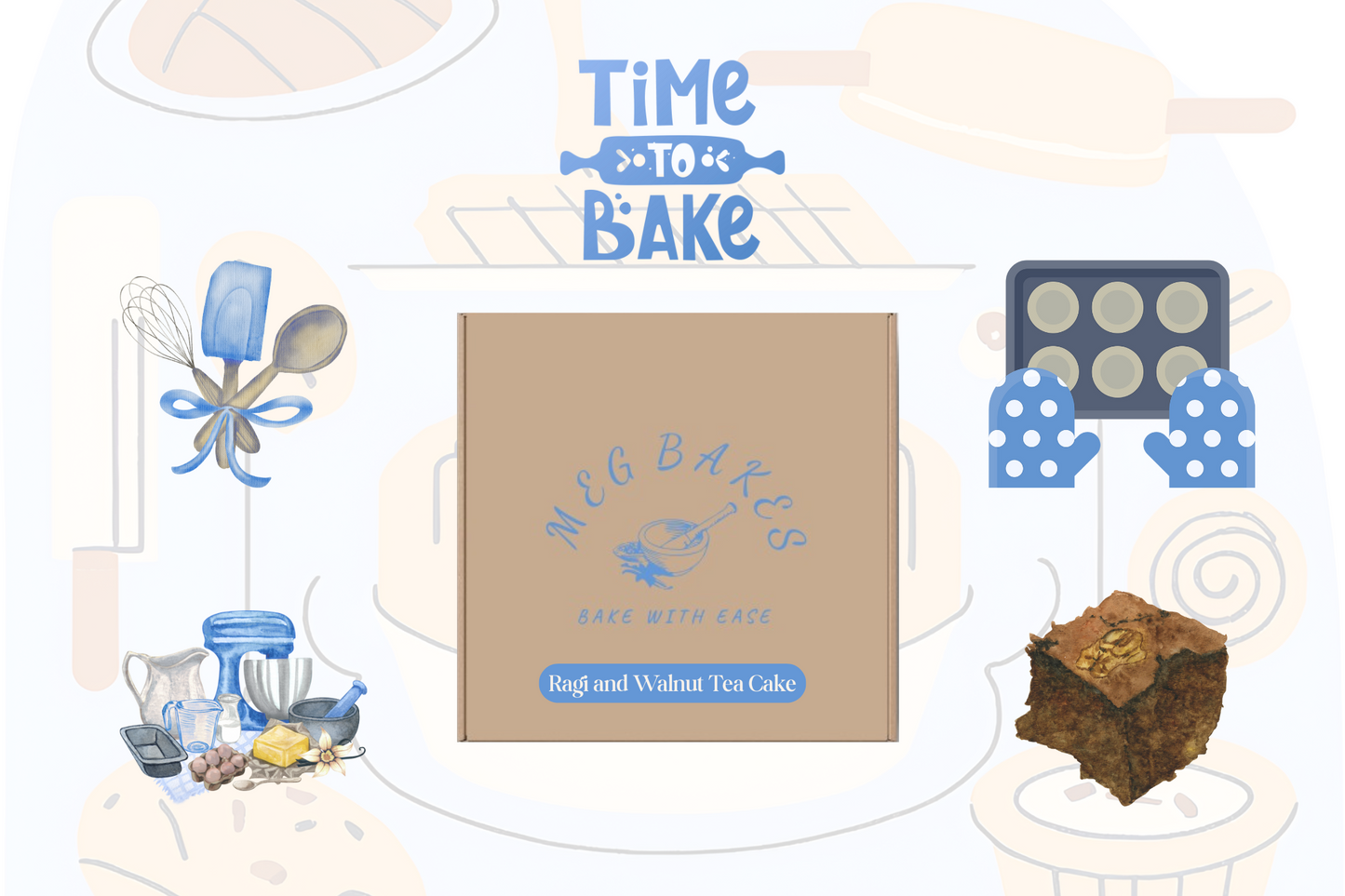 Ragi and Walnut Tea Cake Kit